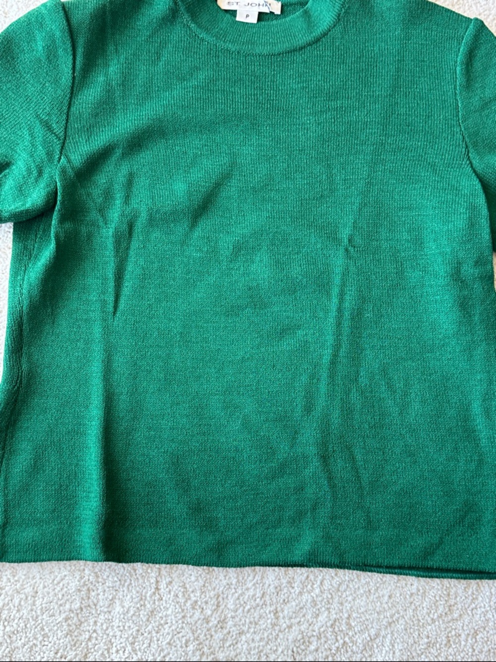 St. John Kelly Green Short Sleeve Knit Top - Picture 5 of 8